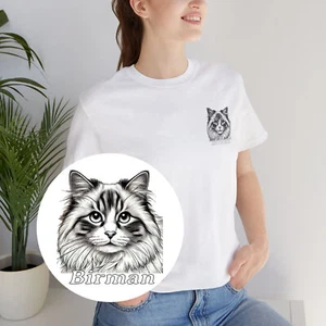 Birmin Cat Unisex Jersey Tee - Stylish Cat Lover's Shirt - Picture 1 of 13