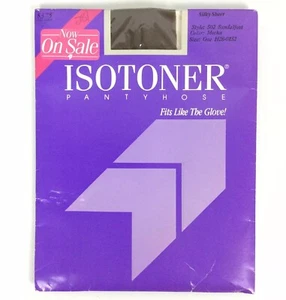 Isotoner Silky Sheer Pantyhose Size One Small Mocha Sandalfoot Vtg 1982 - Picture 1 of 3