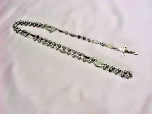 Sterling Bead Rosary 17" - Picture 1 of 10