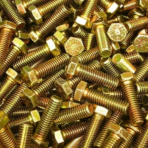 (150) 3/8"-16 X 1-1/4" Grade 8 Hex Head Cap Screw Bolt Yellow Zinc Plated Coarse - Imagen 1 de 7