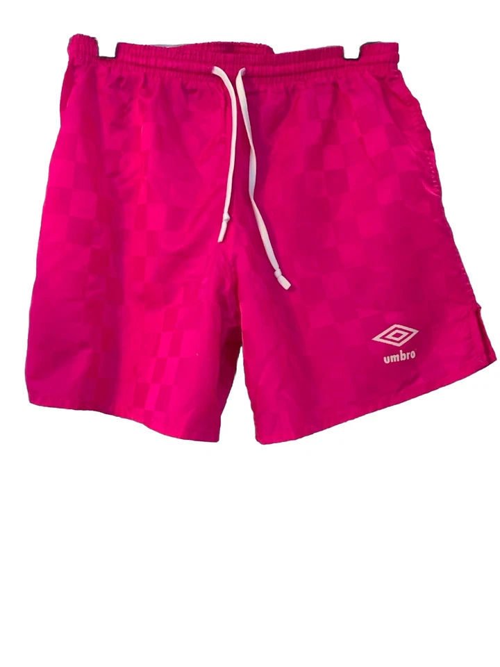 Pantalones Cortos Umbro Mujer Talla S Rosa Neón Años 90 A Cuadros Nailon Fútbol - Foto 1 de 4