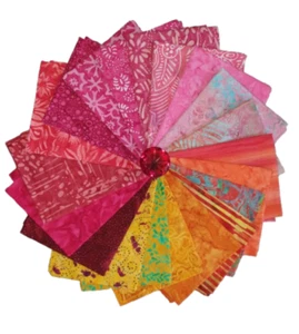 Batik Fabric Cotton Quilting 20 x Metric Fat Quarter Pre Cut - All That Fruit - Picture 1 of 3