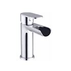 Chrome Waterfall Rounded Edges Single Lever Deck Mounted Basin Mixer Tap