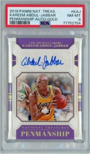KAREEM ABDUL JABBAR 2018-19 TESOROS NACIONALES CALIGRAFÍA ESMERALDA AUTOMÁTICO/10 - Imagen 1 de 2