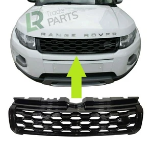 RANGE ROVER EVOQUE 2019 FACELIFT STYLE BLACK FRONT GRILLE UPGRADE FOR 2011-2018 - Picture 1 of 5