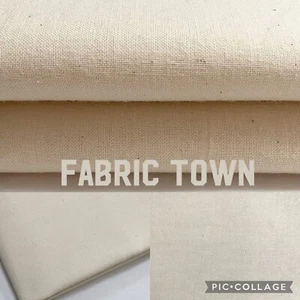 Natural 100% Cotton Drill Fabric Loomstate Unbleached Upholstery162cm Wide - Picture 1 of 3