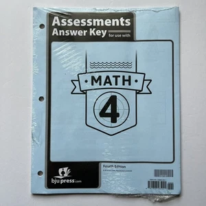 BJU Press Bob Jones Math 4 Assessments Answer Key Homeschool Curriculum - Picture 1 of 6