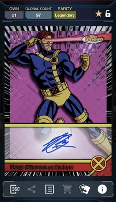 Marvel Collect Finest 97 cc Legendary LE Voice Actor Signature X-Fractor Cyclops - Image 1 of 2