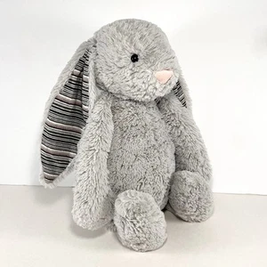 "Jellycat Grande Tímido Blake Bunny Peluche Gris Rayas Orejas Peluche 15""" - Imagen 1 de 12