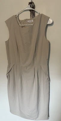Calvin Klein Tan Dress Size 16 Womens Short Sleeve Knee Length Business Casual - Image 1 of 4