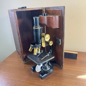 Antique Spencer Buffalo Microscope No. 68907 – Brass & Steel – Triple Lens Set T - Picture 1 of 24