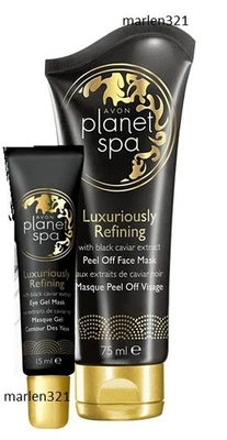 AVON Planet Spa Luxuriously Refining mit Kaviar Extrakt Set Augengel, Maske 2tlg