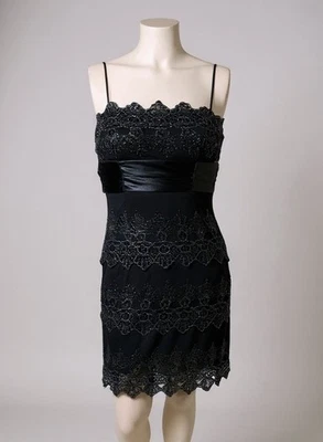 Masquerade y2K Whimsygoth готики фея черный кружевной блестки коктейльное платье размер 5/6 - Изображение 1 из 4