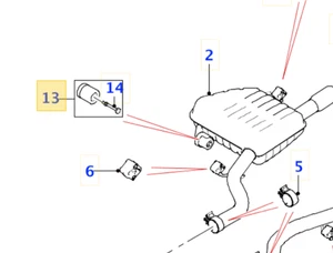 Original Jaguar XE Nuevo XF Silenciador de escape trasero Caja trasera Amortiguador de vibración de goma  - Imagen 1 de 6