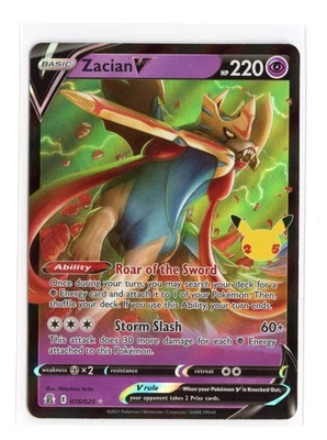 Zacian V 016/025 Ultra Rare Holo Celebrations Pokemon TCG - Image 1 of 2