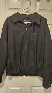 Vintage Polo Ralph Lauren Harrington Jacket Mens Large Black Plaid Lined - Picture 1 of 4