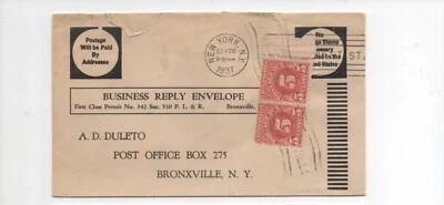 United States cover J73 pair New York NY to Bronxville NY - Image 1 of 2
