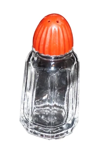 Vintage signierter Salz-/Pfefferstreuer Haselstreuer Atlas rot mit Deckel außergewöhnlich! - Bild 1 von 5