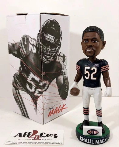 2019-20 CHICAGO BEARS KHALIL MACK STH SGA BOBBLEHEAD "100th ANNIVERSARY" ~ NIB Cover