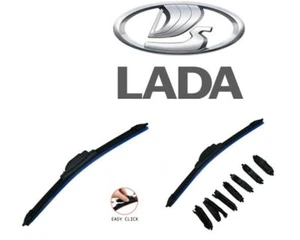 COPPIA 2 SPAZZOLE TERGICRISTALLI ANTERIORI  AUTO COMPATIBILE LADA - 8 ATTACCHI - Foto 1 di 3