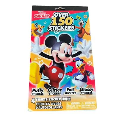 Disney Jr. Mickey Mouse Over 150 Puffy Glitter Foil Glossy Stickers  - Image 1 of 4