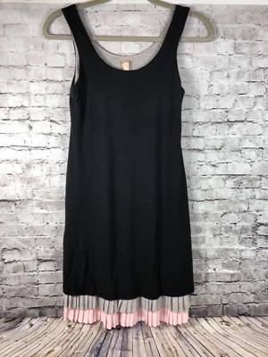 Bailey 44 sleeveless pleated peplum jersey dress pink black grey womens xs - Image 1 of 4