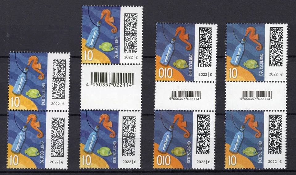 2022/24 Bund 3723 postfrisch ** Flaschenpost alle 4 Auflagen einzeln oder im Set - Bild 1 von 1