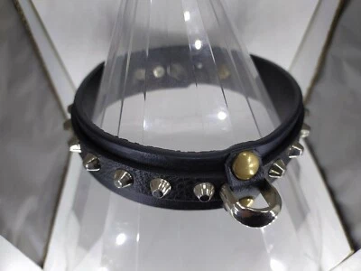 Collier ras de cou anneau a clous domination fait main soumise bondage Sex BDSM - Photo 1/4