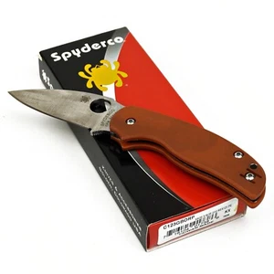 Spyderco Sage 5 CPM-REX 121 Satin Blade Burnt Orange G10 Handle -A - Picture 1 of 8