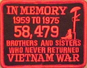 IN MEMORY OF....VIETNAM POW VET MOTORCYCLE MILITARY VEST IRON ON PATCH K-6 - Picture 1 of 1
