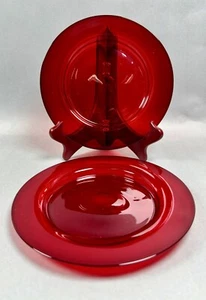 Two Steuben Red Art Glass Plates - Picture 1 of 14