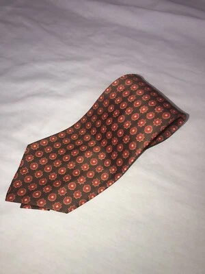 Corbata para hombre Kelly 1 100 % seda naranja 59 pulgadas 4 pulgadas geométrica  Foto 1 de 4
