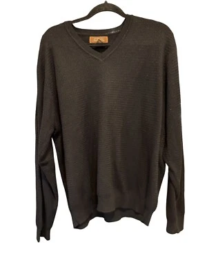 Suéter Tasso Elba Para Hombres Negro Cuello en V XXL Mezcla de Seda y Cachemira Foto 1 de 4