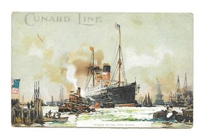 Cartolina d'epoca CUNARD CRUISE LINE North River NY udb - Foto 1 di 2