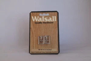 Walsall Horse Saddle Tack Hardware 1/2" Nickel Plated Buckles PKG of 2 NOS - Picture 1 of 1