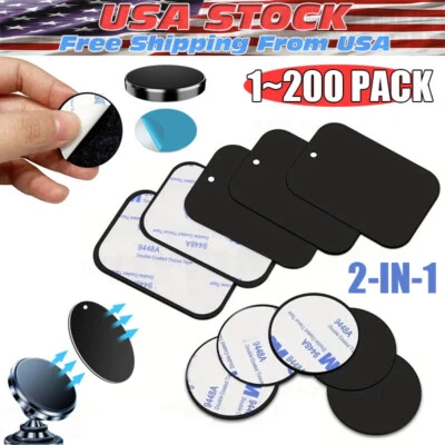 2-100 Metal Plates Adhesive Sticker Replace For Magnetic Car Lot Phone Holder - Image 1 of 4