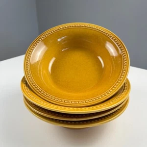 Pier 1 Imports stoneware spice route ginger set of 4 salad soup bowls gold - Picture 1 of 7