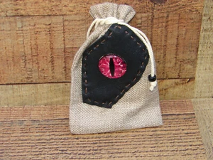 Wolf Medicine Bag, Tribal Cloth Drawstring Pouch, Wolf, Native Talisman Pouch - Picture 1 of 6