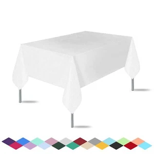 4 Pack Rectangular Tablecloths 54x108 Inch Plastic Disposable Dining Table Cover - Picture 1 of 5