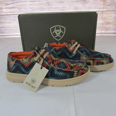 Zapato Mocasín Ariat Juvenil Niño Estampado Hilo Azteca Sin Cordones Azul Azteca 10046850 Foto 1 de 4