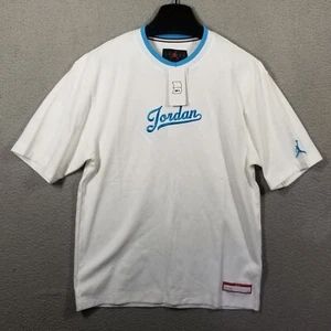 Jordan Flight MVP Men's S T-Shirt Powder Blue Script White Embroidered NWT Nike - Picture 1 of 10