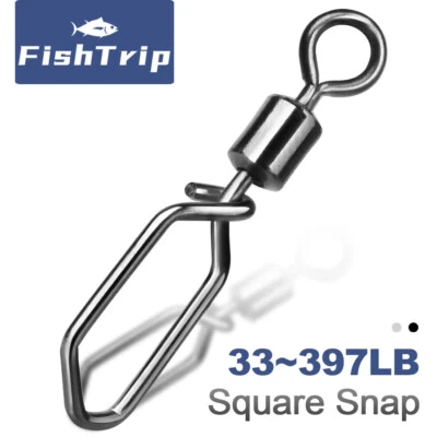 FishTrip Rolling Swivels Snap Stainless Steel Fishing Connector Terminal Tackle - Image 1 of 4