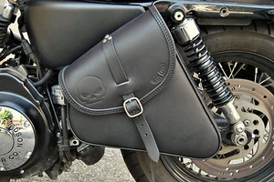 LEATHER SADDLE BAG FOR HD SPORTSTER IRON, 883, 48 ,72 MADE IN ITALY - Picture 1 of 3