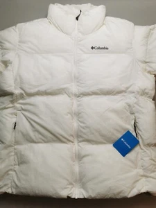 Columbia Mens UK XL Puffect Crinkle Jacket NEW White Insulated Full Zip Pockets - Picture 1 of 20