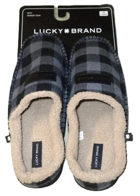 Zapatillas de espuma viscoelástica a cuadros azules Lucky Brand para hombre talla X-grande/zapato talla 13-14 Foto 1 de 4