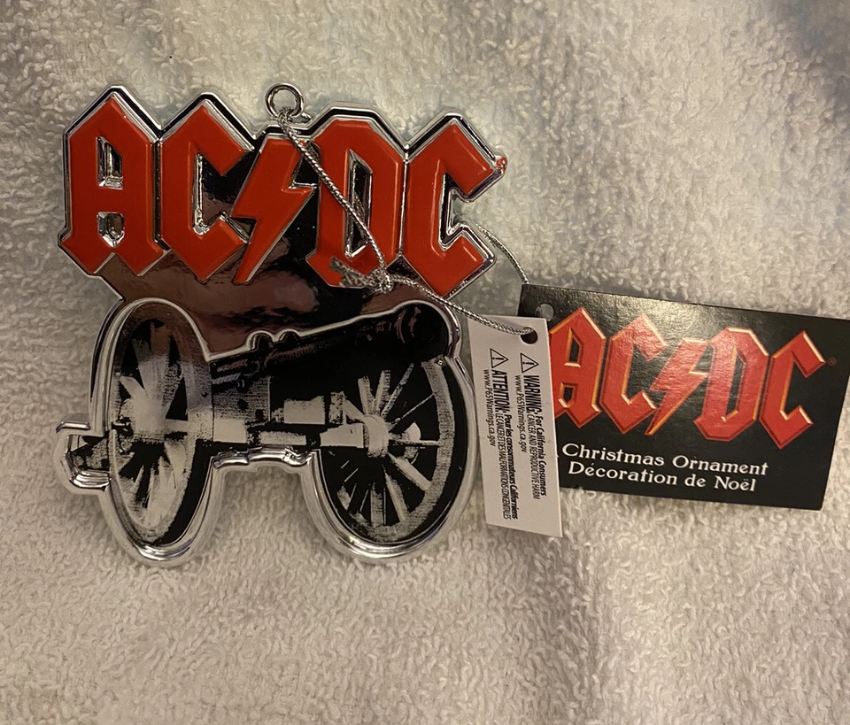 AC/DC CANNON Logo Adorno de Navidad NUEVO CON ETIQUETAS PARA AQUELLOS A PUNTO DE ROCKEAR Foto 1 de 1