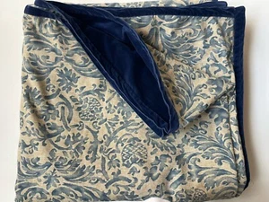 RARE Ralph Lauren *QUEEN COVERLET NAVY Blue Velvet PAISLEY The LANDING DONOVAN - Picture 1 of 12