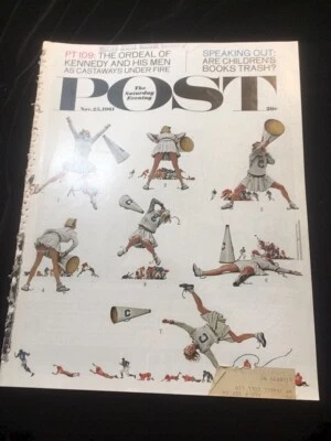 Saturday Evening Post Magazine Norman Rockwell Cheerleader JFK Nov 25th 1961 VGC - Image 1 of 4