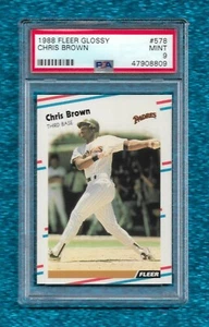 1988 Fleer Glossy #578 Chris Brown PSA 9 como nuevo Pop 1 Ninguno Padres Gigantes - Imagen 1 de 1