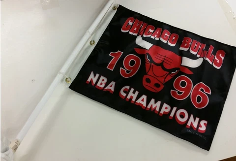NBA Chicago Bulls Car Flag, NEW (1996 NBA CHAMPIONS) Cover